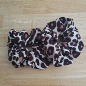 Handmade Leopard Print Scrunchies